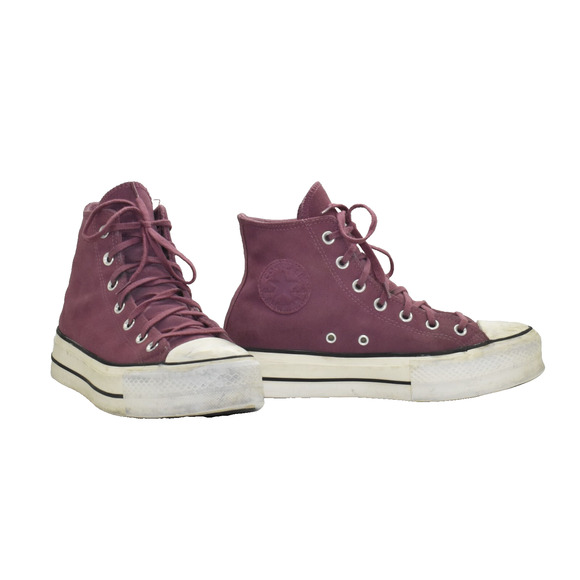 A8 Auth CONVERSE CHUCK TAYLOR Shadowberry Suede Platform Sneaker Shoes Size 8.5 - Picture 1 of 7